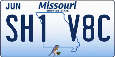 MO license plate SH1V8C