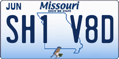 MO license plate SH1V8D