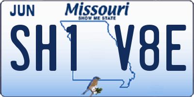 MO license plate SH1V8E