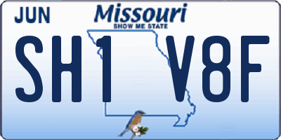 MO license plate SH1V8F