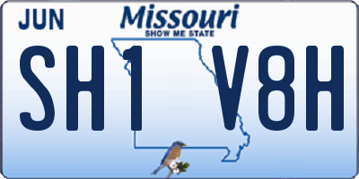 MO license plate SH1V8H