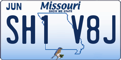 MO license plate SH1V8J