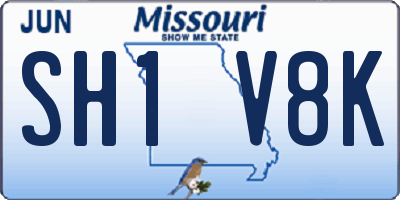 MO license plate SH1V8K