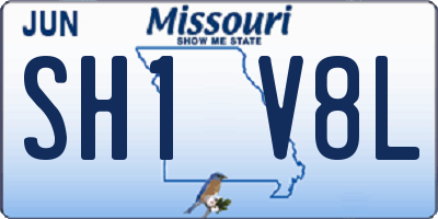 MO license plate SH1V8L