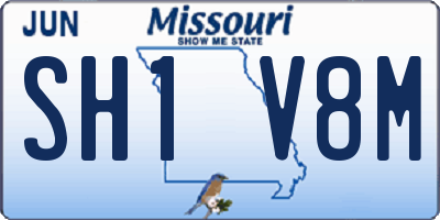MO license plate SH1V8M