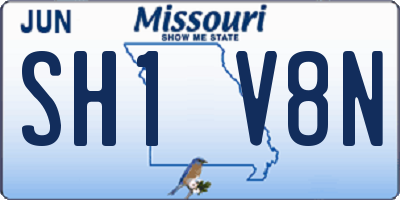 MO license plate SH1V8N