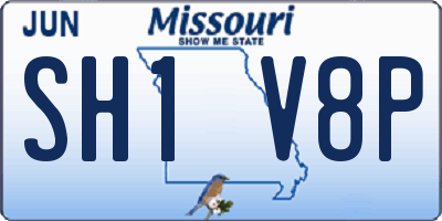 MO license plate SH1V8P