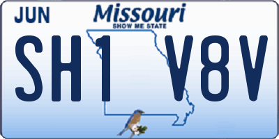 MO license plate SH1V8V