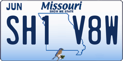 MO license plate SH1V8W