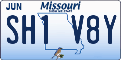 MO license plate SH1V8Y