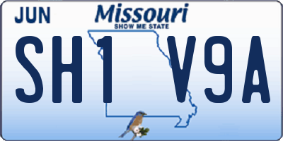 MO license plate SH1V9A
