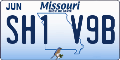 MO license plate SH1V9B