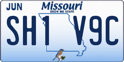 MO license plate SH1V9C