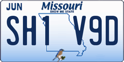 MO license plate SH1V9D