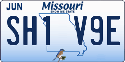MO license plate SH1V9E