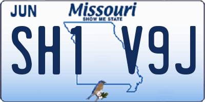 MO license plate SH1V9J
