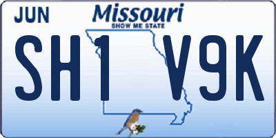MO license plate SH1V9K