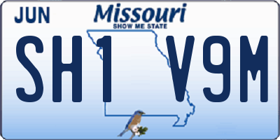 MO license plate SH1V9M