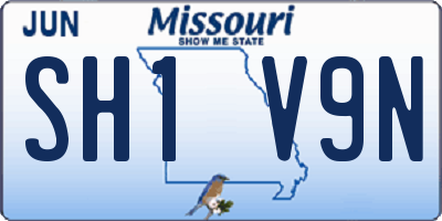 MO license plate SH1V9N