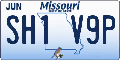 MO license plate SH1V9P