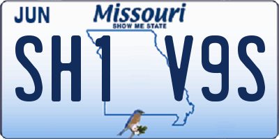 MO license plate SH1V9S