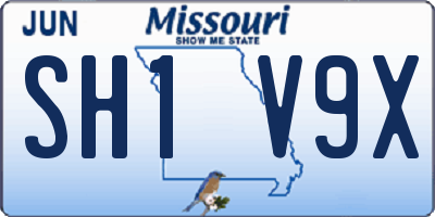 MO license plate SH1V9X