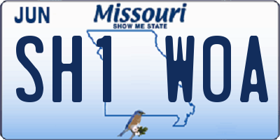 MO license plate SH1W0A