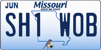 MO license plate SH1W0B