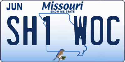MO license plate SH1W0C