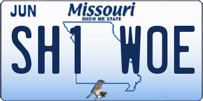 MO license plate SH1W0E