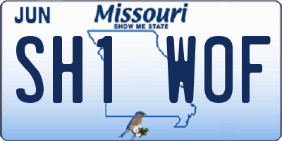 MO license plate SH1W0F