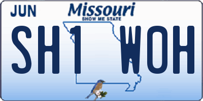 MO license plate SH1W0H