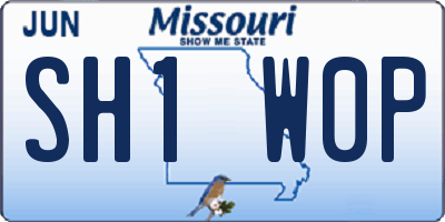 MO license plate SH1W0P