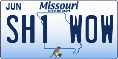 MO license plate SH1W0W