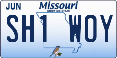 MO license plate SH1W0Y