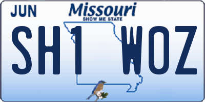 MO license plate SH1W0Z