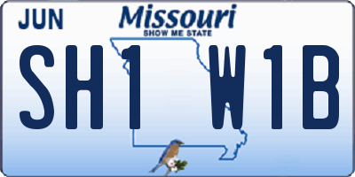 MO license plate SH1W1B