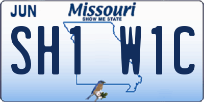 MO license plate SH1W1C