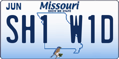 MO license plate SH1W1D