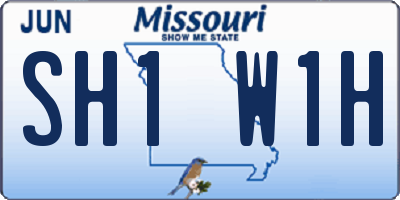 MO license plate SH1W1H