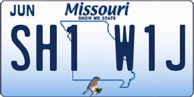 MO license plate SH1W1J