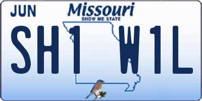 MO license plate SH1W1L