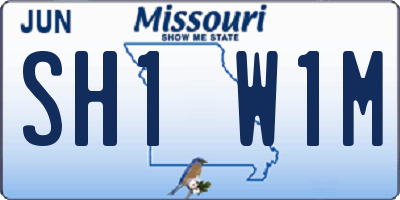 MO license plate SH1W1M