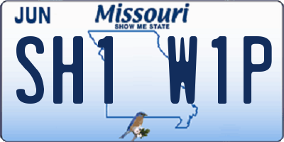 MO license plate SH1W1P