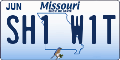 MO license plate SH1W1T