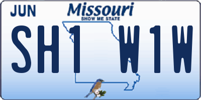 MO license plate SH1W1W
