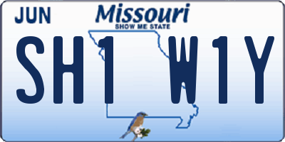 MO license plate SH1W1Y