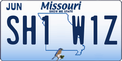 MO license plate SH1W1Z