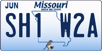 MO license plate SH1W2A