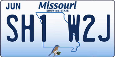 MO license plate SH1W2J